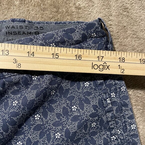 J. Crew Stanton Shorts Men Size 35 Navy Blue Floral Chino Casual Print Vacation - Picture 9 of 9